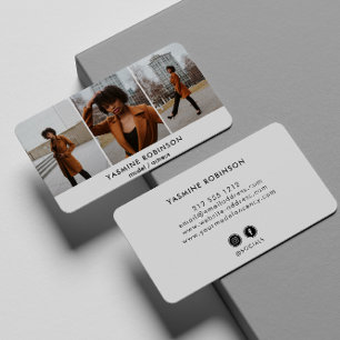 Actor Model Singer Dancer 3 Photo Social Icon Business Card