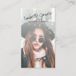 Actor Model Singer Dancer Pink Photo Business Card