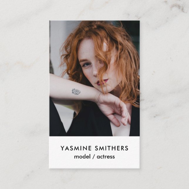 Actor Model Singer Dancer SOCIAL ICON Photo Business Card (Front)