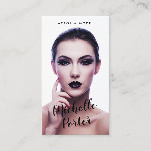 Actor models headshot photo modern photography business card (Front)