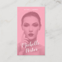 Actor models headshot photo modern pink overlay