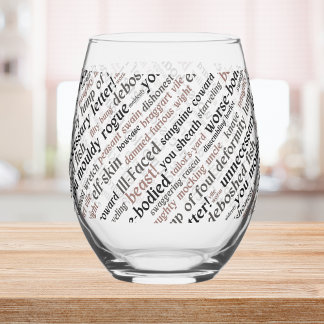 Actor Opening Night Gift Shakespeare Insults Stemless Wine Glass