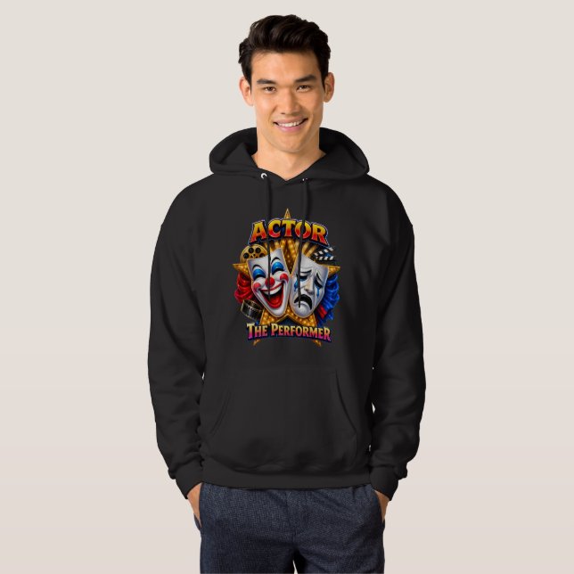 Actor - The Performer Men's Dark  Hoodie (Front Full)