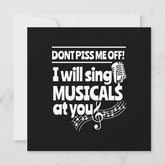 Actor Will Sing Musicals At You Invitation (Front)