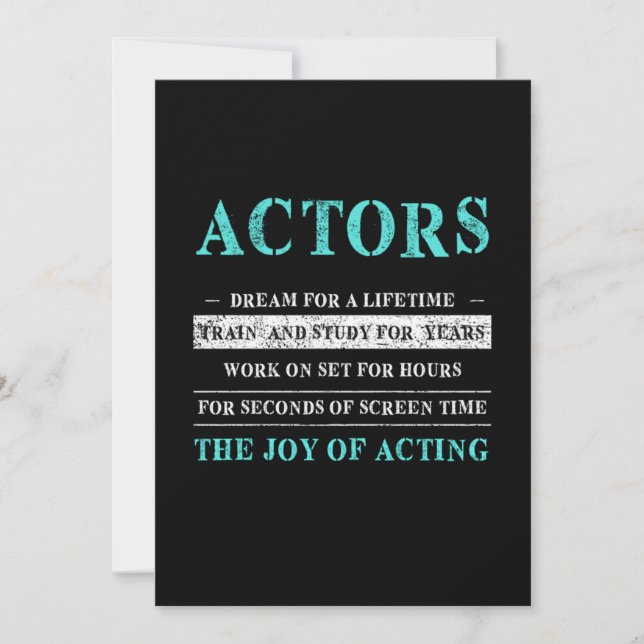 Actors Acting Actor Actress Movie Theatre Gift Invitation (Front)
