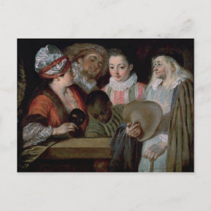 Actors from the Theatre Francais, c.1714-15 Postcard