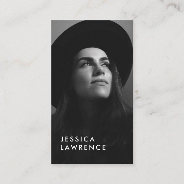 Actors models headshot photo simple photography business card (Front)