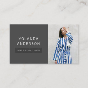 Actors models photo modern black fashion stylists business card