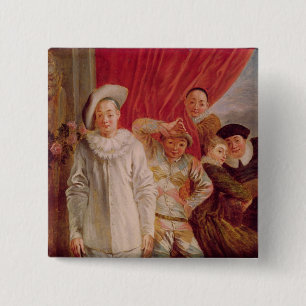 Actors of the Comedie Italienne 15 Cm Square Badge