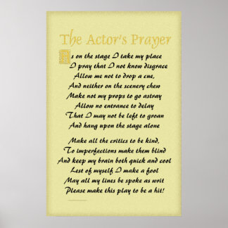 Actor's Prayer Poster