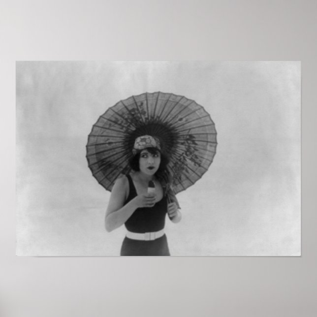 Actress Betty Compson Eating Ice Cream Poster (Front)