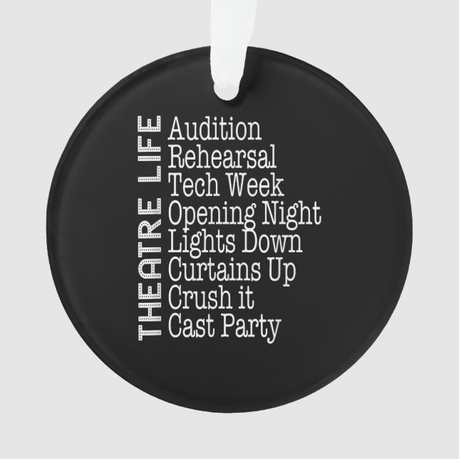 Actress  Broadway Actor  Musical Lover Acting Ornament (Front)