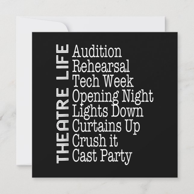 Actress  Broadway Actor  Musical Lover Acting Thank You Card (Front)