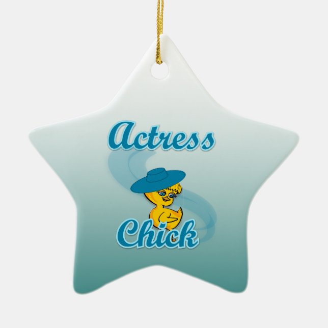 Actress Chick #3 Ceramic Tree Decoration (Front)