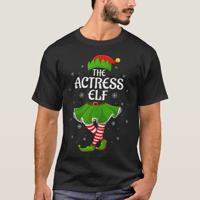 Actress Elf Christmas Family Girls Women Elf Squad T-Shirt (Front)