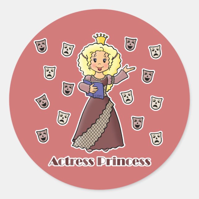 Actress Princess Classic Round Sticker (Front)