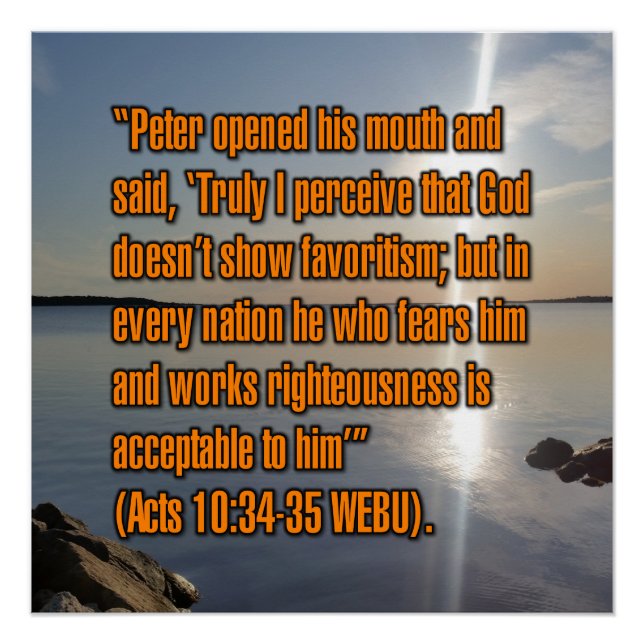 Acts 10:34-35 WEBU Poster (Front)