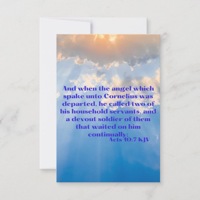 Acts 10:7 KJV Bible Scripture Pic Greeting Card (Front)