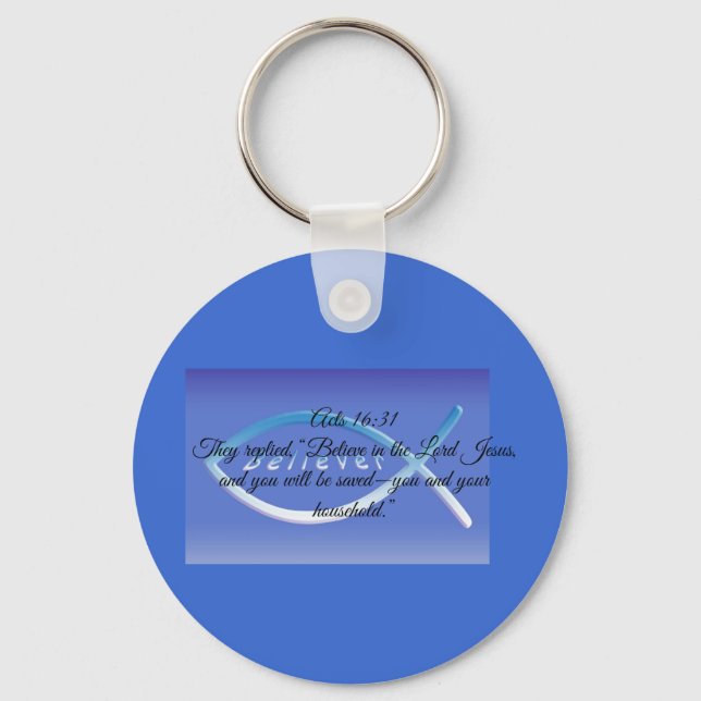 Acts 16:31 Keychain (Front)