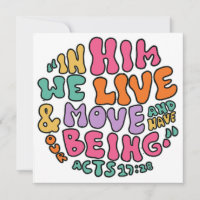 Acts 17:28 Hand Lettering Colourful Typography