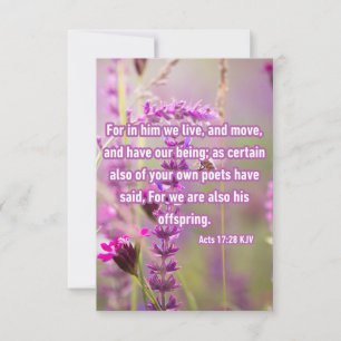 Acts 17:28 KJV Bible Verse Pic Greeting Card
