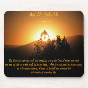 Acts 17 The God Who Made The World Mouse Mat