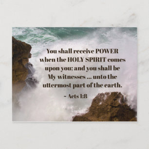 Acts 1:8 You shall receive POWER Bible Verse Postcard