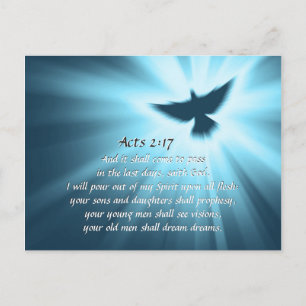 Acts 2:17 I will pour out My Spirit, Bible Verse Postcard