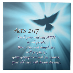 Acts 2:17 I will pour out My Spirit, Bible Verse Tile