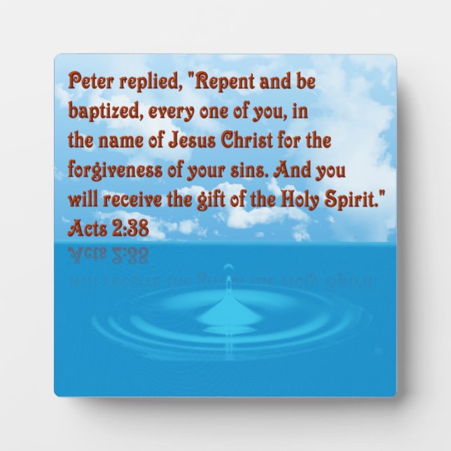 Acts 2:38 plaque (Front)