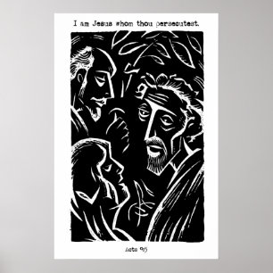 Acts 9 5 Art Print I Am Jesus Scripture Poster in
