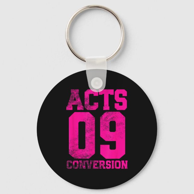 Acts 9 Conversion Bible Chapter Jersey Design  Key Ring (Front)