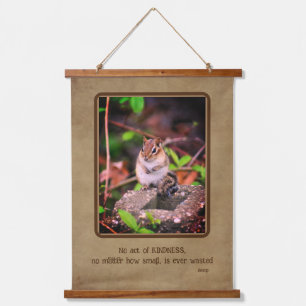 Acts Of Kindness Inspirational Quote Chipmunk Hanging Tapestry
