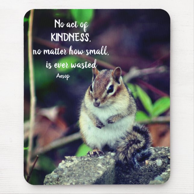 Acts Of Kindness Inspirational Quote Chipmunk  Mouse Mat (Front)