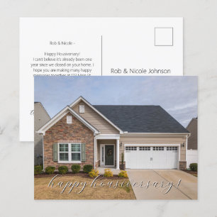 Actual Photo Realtor Happy Housiversary Postcard