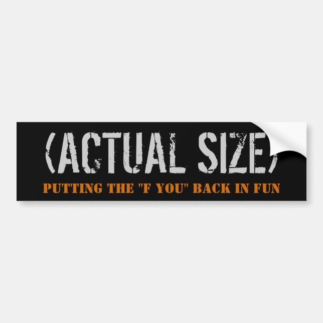 (ACTUAL SIZE) BUMPER STICKER1 STICKER (Front)