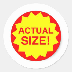 Actual size classic round sticker