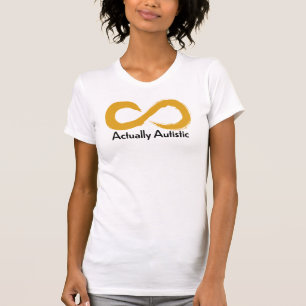 Actually Autistic Gold Infinity Logo  T-Shirt