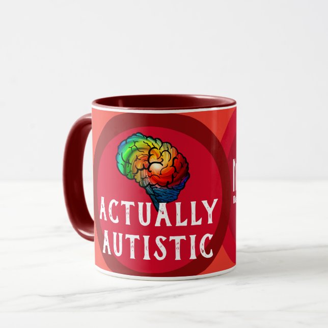 Actually Autistic Neurodivergent Rebel Coffee Mug (Front Left)