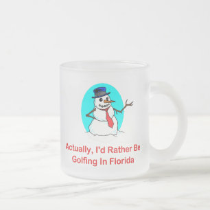 Actually, I'd Rather Be Golfing In Florida Frosted Glass Coffee Mug