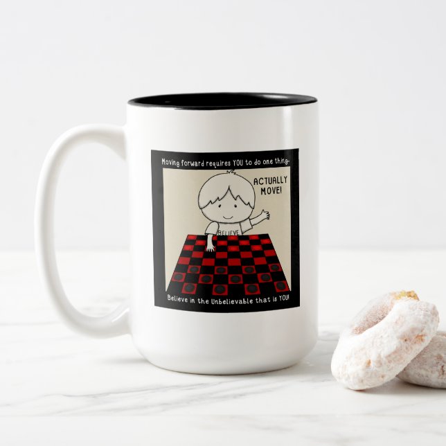 Actually Move Two-Tone Coffee Mug (With Donut)