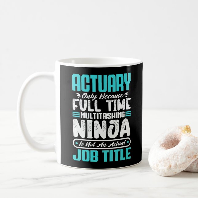 Actuary Job Title Profession Funny Skills Analyst Coffee Mug (With Donut)