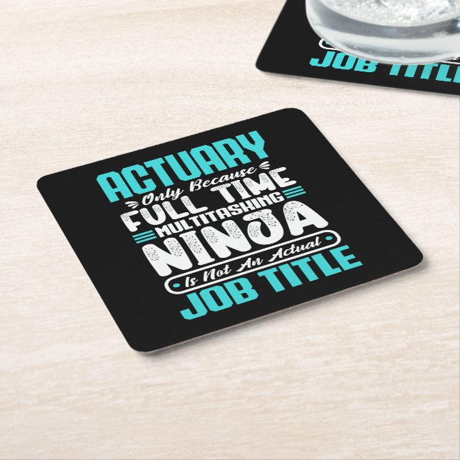Actuary Job Title Profession Funny Skills Analyst Square Paper Coaster (Angled)