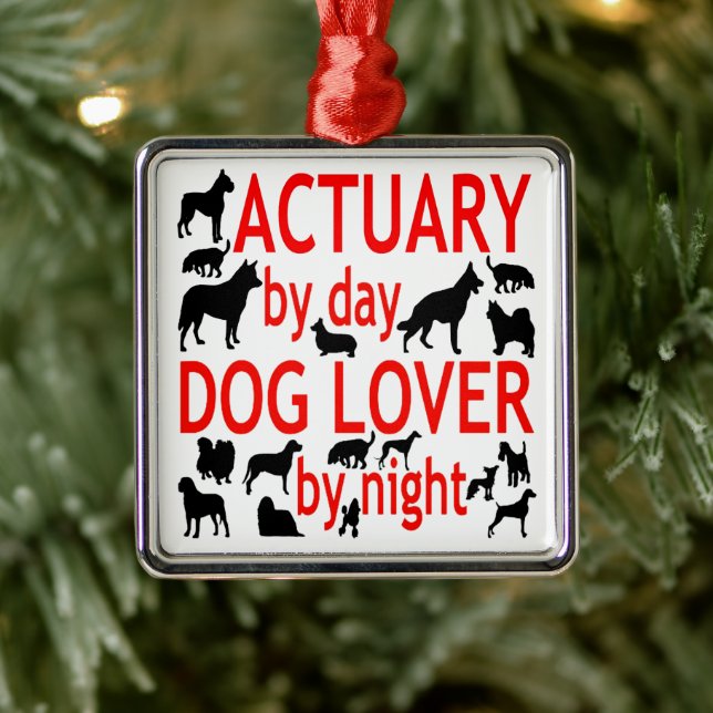 Actuary Loves Dogs Metal Tree Decoration (Tree)