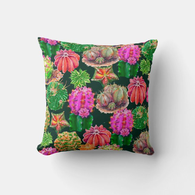 ?actus seamless floral pattern background, wallpap cushion (Front)