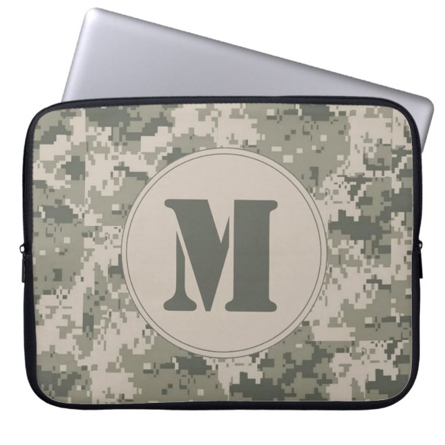 ACU Camo Camouflage Digit Monogram 15" Laptop Case (Front)