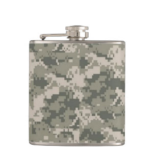 ACU Camo Camouflage Digital Pattern Whiskey Flask