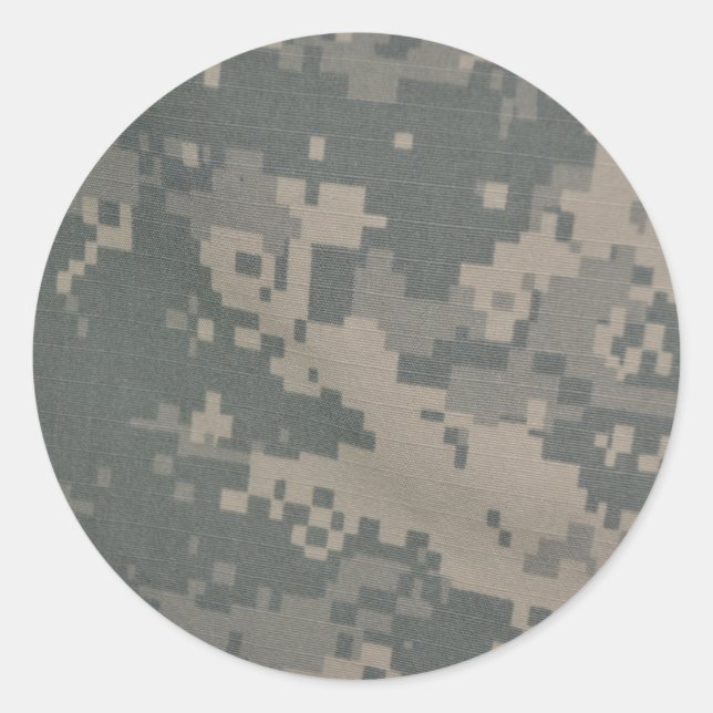 Acu Pattern Camouflage Troops Digital Art Peace Classic Round Sticker (Front)