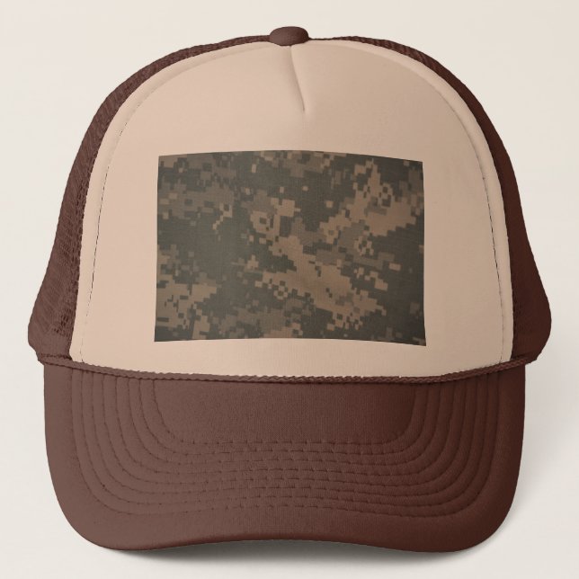 Acu Pattern Camouflage Troops Digital Art Peace Trucker Hat (Front)