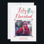Acuarela y La Caligrafía | Feliz Navidad Holiday Card<br><div class="desc">Tarjeta de Navidad con la acuarela y la caligrafía hecha a mano y un lugar para una foto</div>